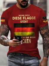 Herren Wenn dich diese flagge stört helfe ich dir im packen bedrucktes Kurzarm-T-Shirt zartstils